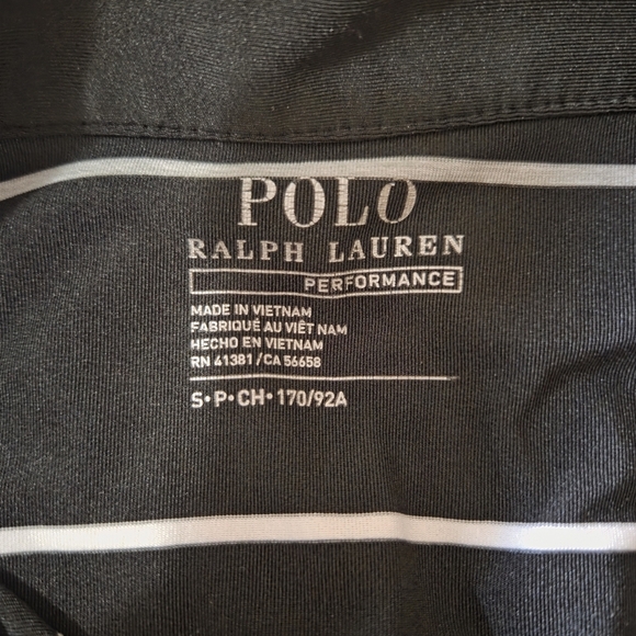 Polo Ralph Lauren Performance Black and White Striped Polo Shirt Small - Picture 5 of 5